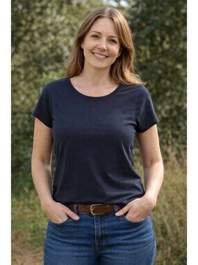 J Jill Short-Sleeved Fitted T-shirt, size small, black